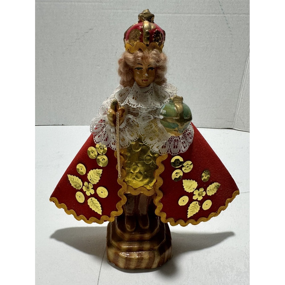 VINTAGE INFANT JESUS OF PRAGUE FIGURE STATUE 9x7
